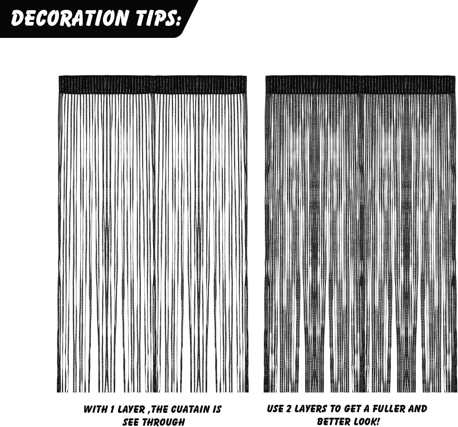 Door String Curtain, Wall Panel Fringe Window Room Divider Blind, Home Patio