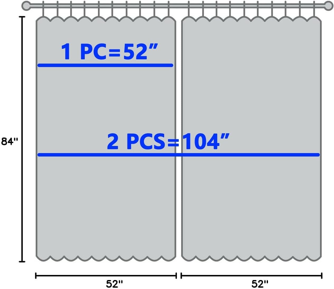 Customizable Length Sheer White Curtains – 84-Inch with Rod Pocket Style