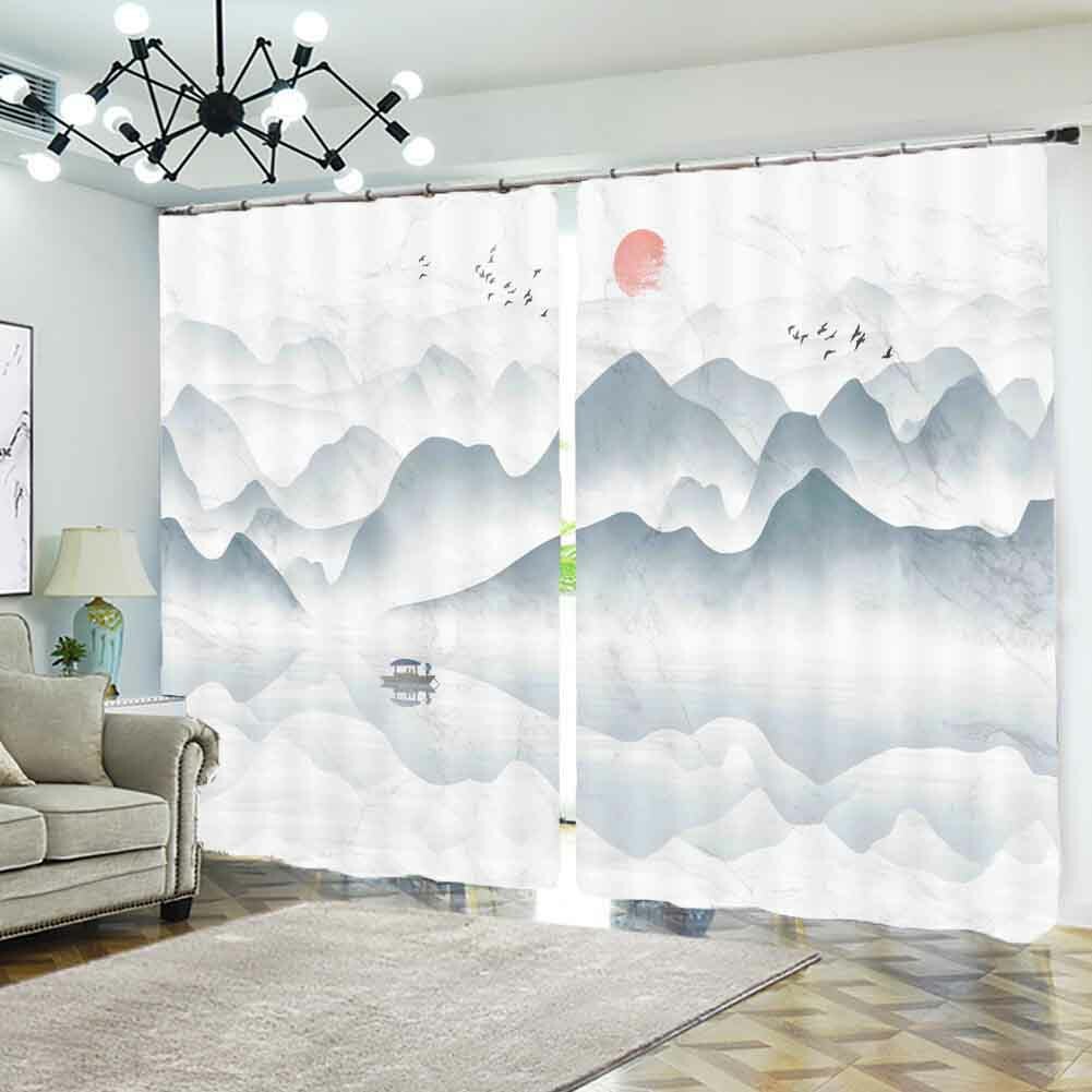 Beautiful Sunrises Ships 3D Blockout Photo Print Curtain Fabric Curtains Window