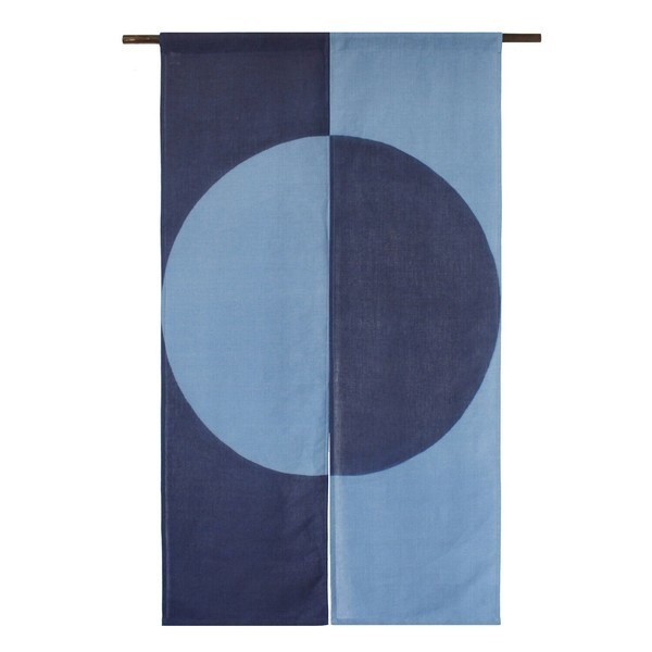 JAPAN MADE Japanese Traditional Handmade Linen Noren Curtain – Indigo Circle