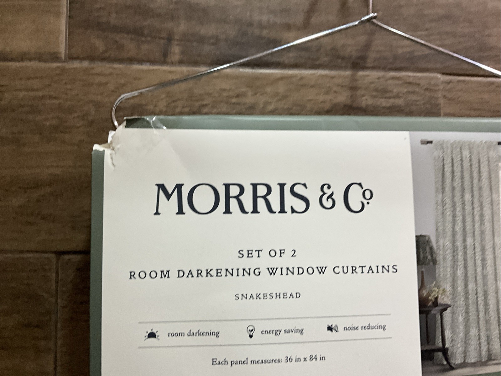Morris & Co Snakeshead English Garden Window Curtain – Green / Ivory – 36 x 84”
