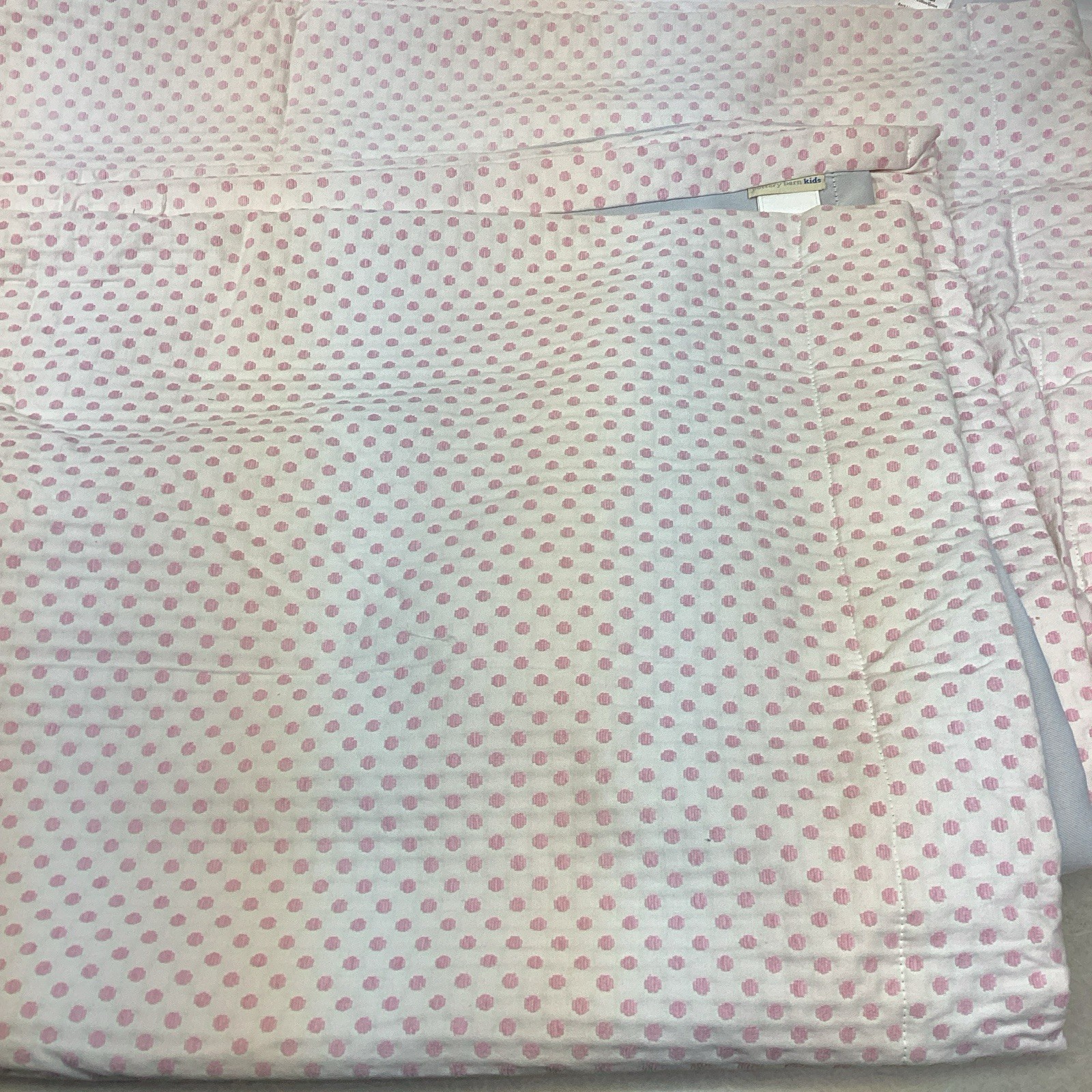 Pottery Barn Kids Pink Polka Dot Black Out Curtains 2 Panels Each 44″W 84″L