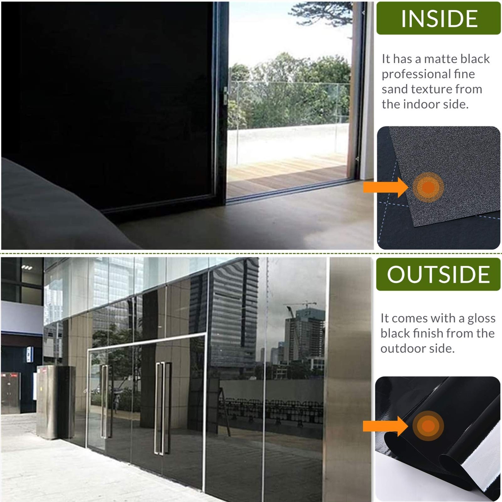 VELIMAX Static Cling Total Blackout Window Film 17.7 x 78.7 inches, Black