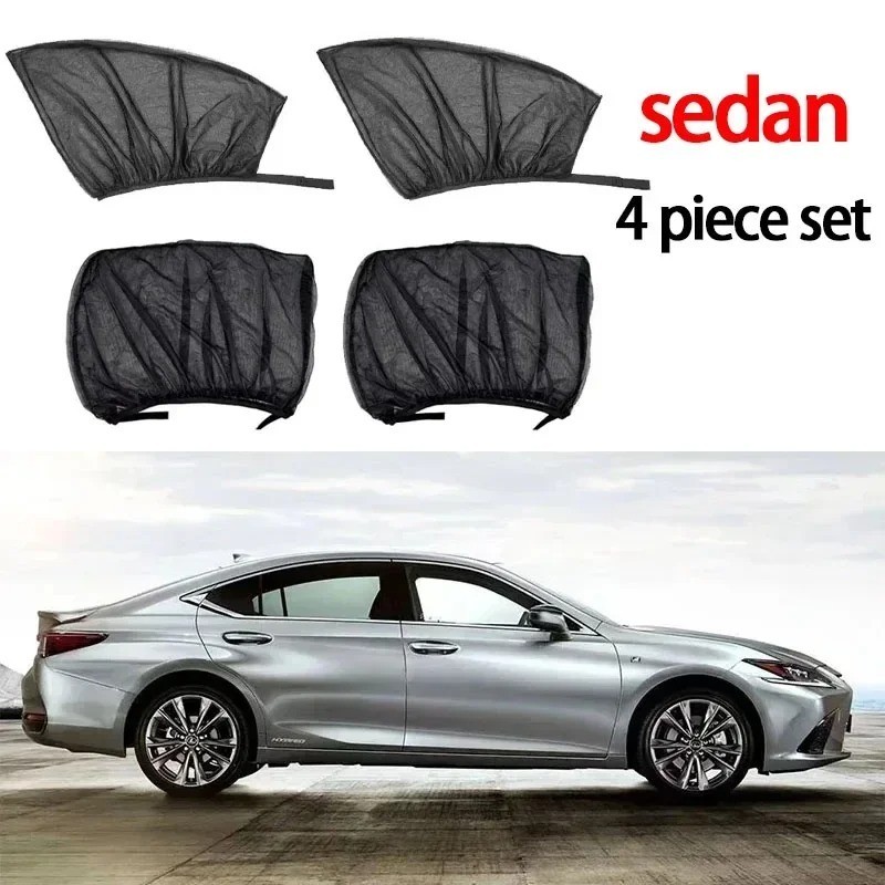 2Pcs/4Pcs Car Window Screen Mesh Cover – Universal Privacy Mosquito Bug Net Sun