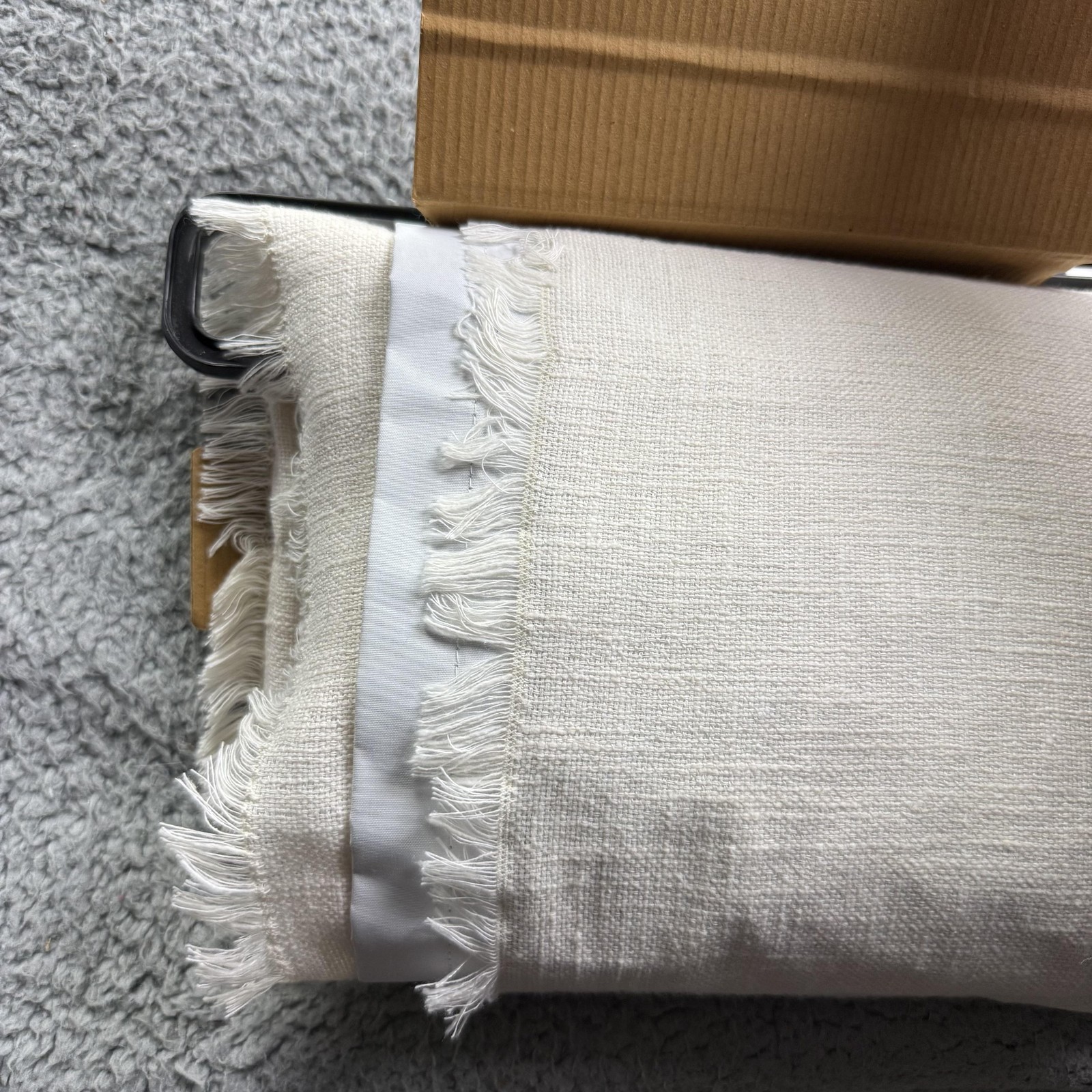 Threshold Blackout Curtain Panel 50×63 Beige Textured Rod Pocket Back Tab Single