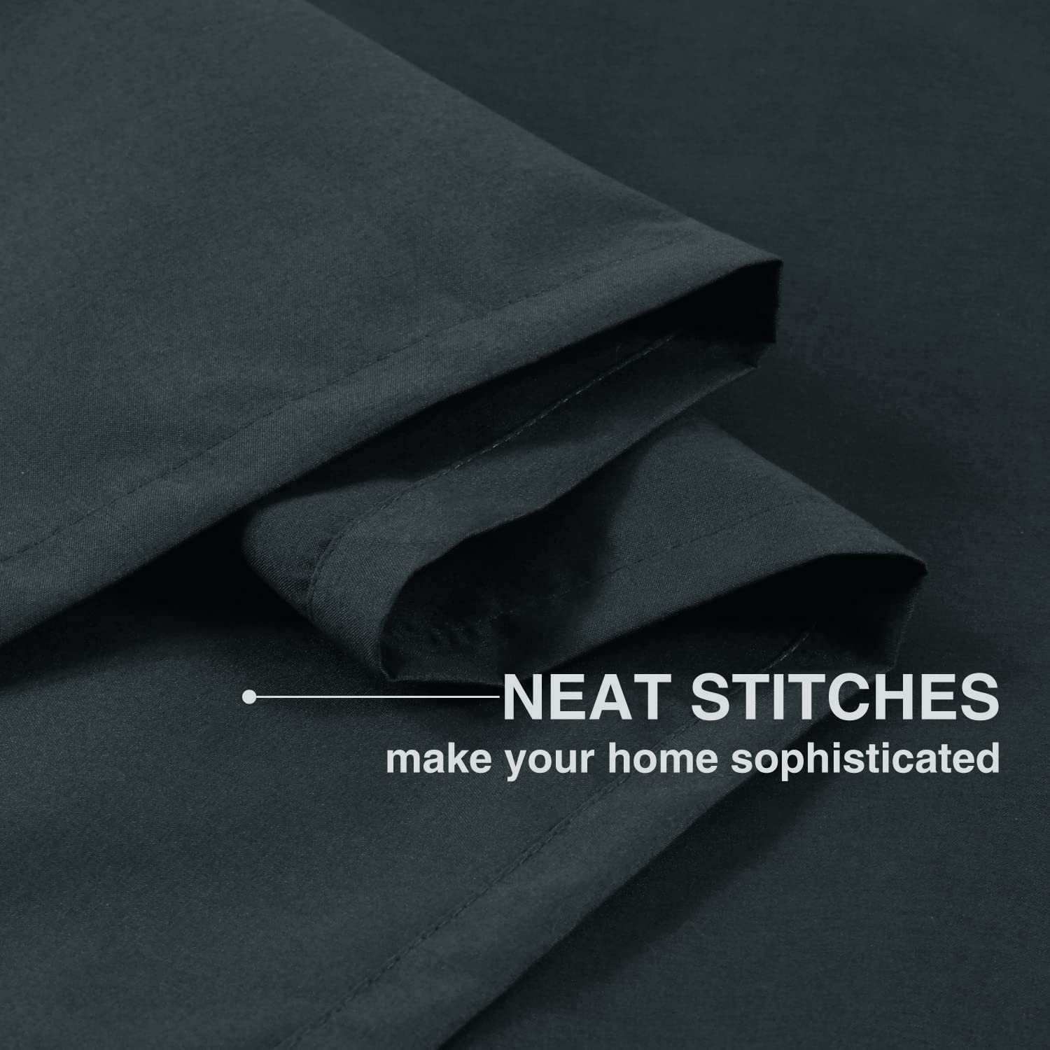 Rod Pocket Tier Curtains for Small Windowâ€”26″W x 24″Lâ€”Pack of 2â€”Black