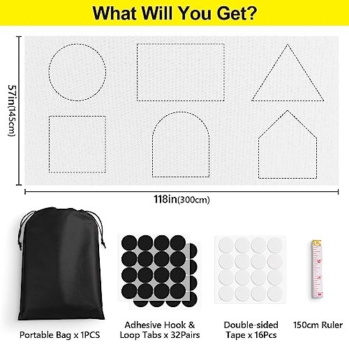 Cuttable Blackout Shades Fabric Sheet, Blackout Curtains for 57″W x 118″H White