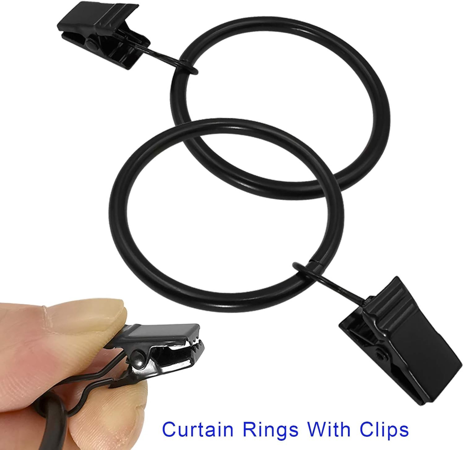 Stylish 40 Count Curtain Rings & Clips – Metal, 1.5in I.D. for Elegant Interiors