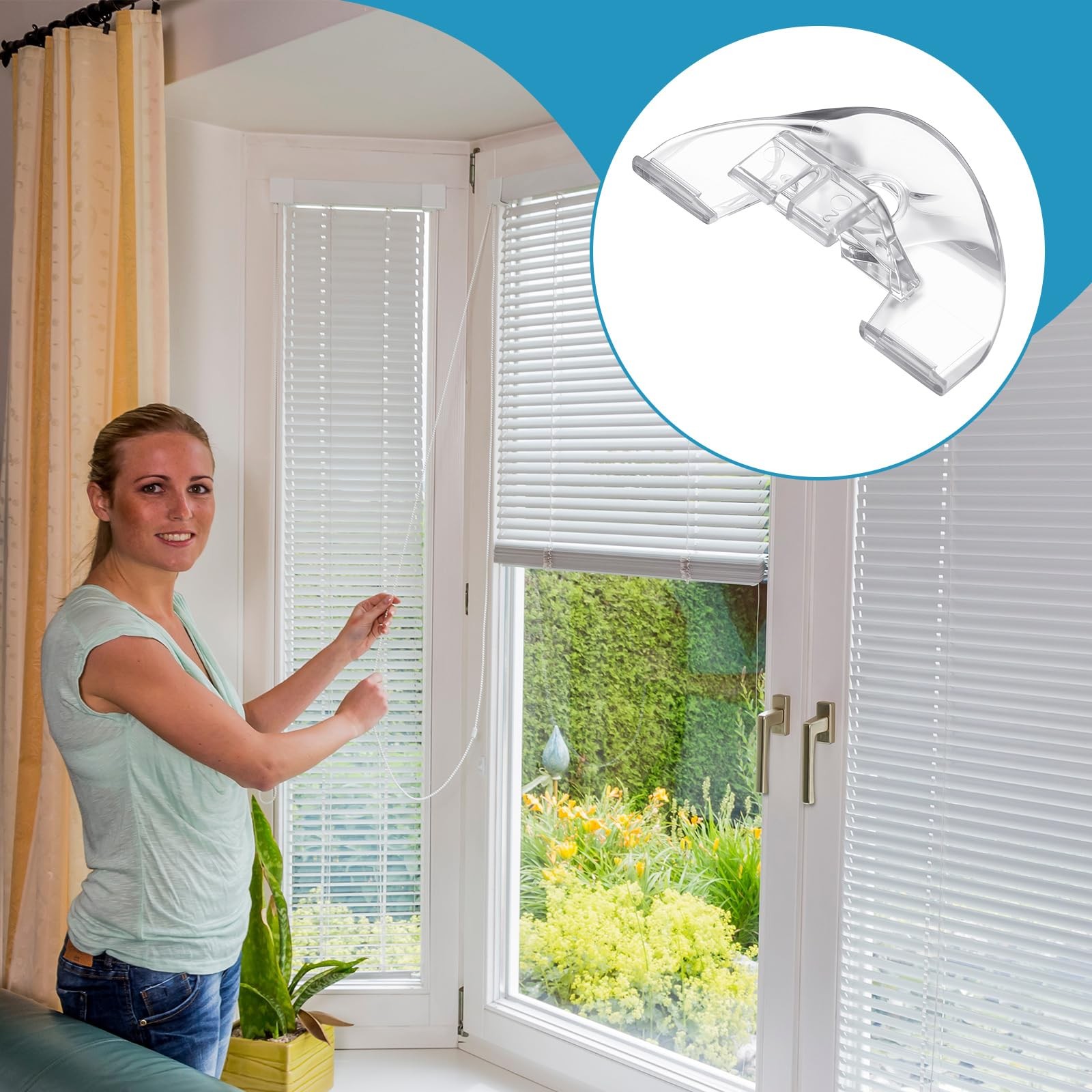 Colingmill 10 Pcs Shade Pulls Cordless 2.05 inches x 0.98 inches, Clear