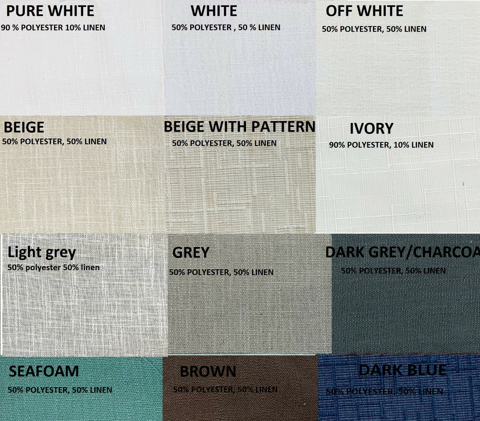 Extra long natural linen curtain, drape custom made 15 16 17 18 20 24 ft 2 story