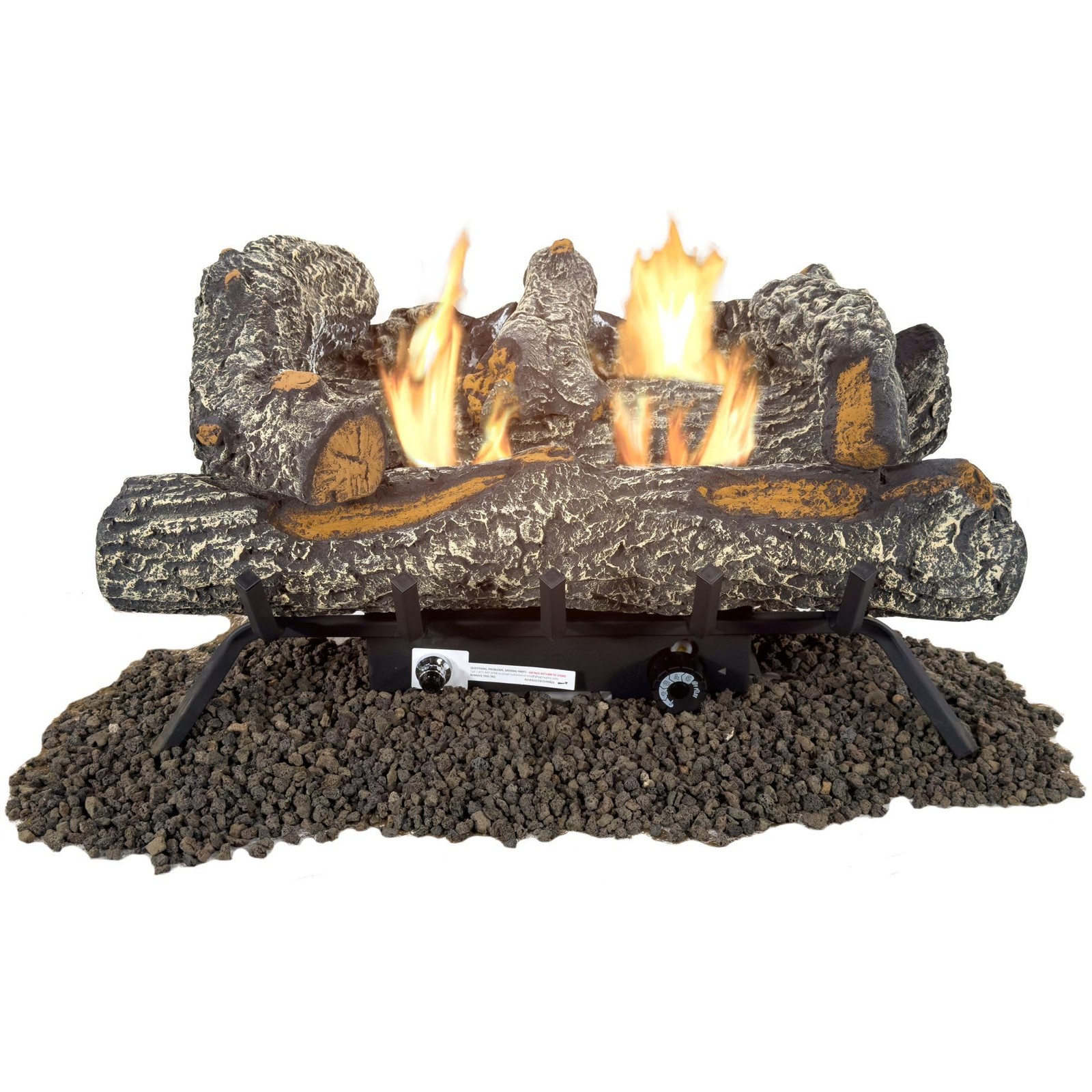 Comfort Glow 24″ Vent Free Gas Log Set, Dual Fuel, 30,000 BTU with Adjustable
