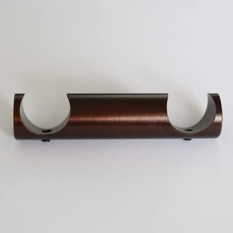 2 Pack Double Curtain Rod Bracket 19mm Satin Silver Ceiling Mount 0.75 inch