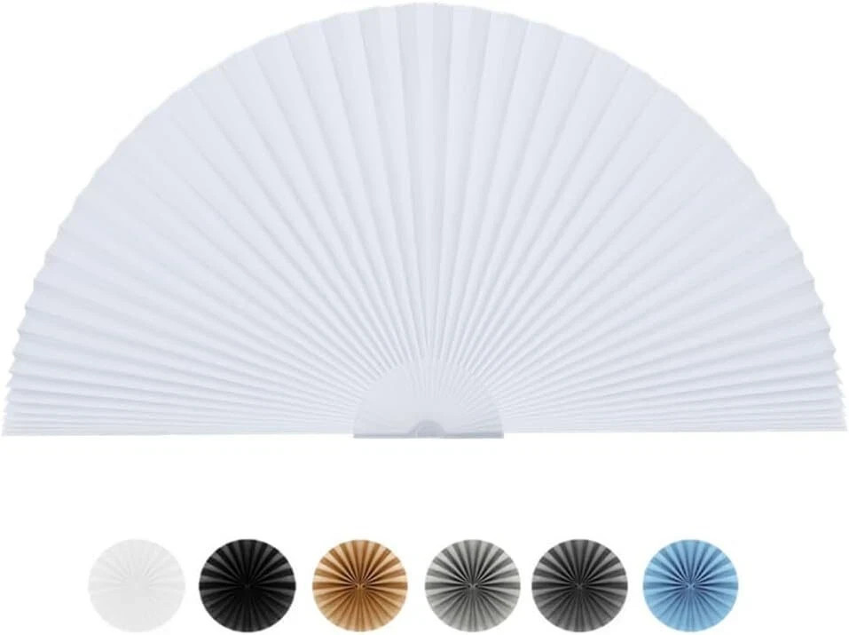 Arch Window Shade Half Circle Arched Non-woven Stick on 36 x 18 Inches 1 White