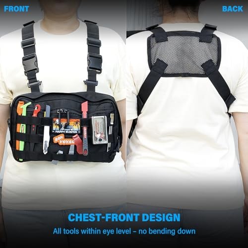 Outdoor Chest Bag Car Wrapping Pouch with Adjustable Belt, Waterproof Oxford