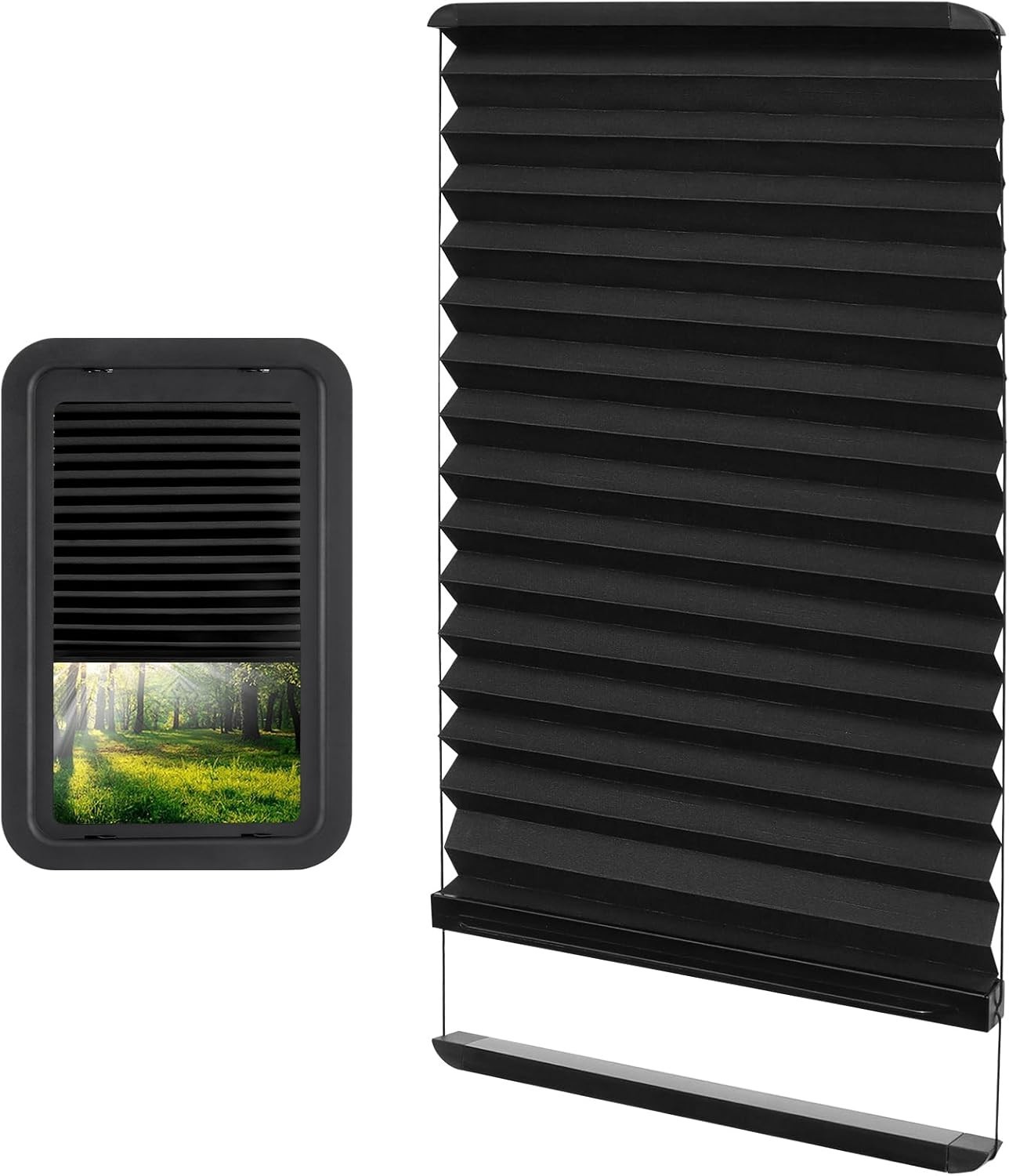 Thin Shade Ready RV Entry Door Window Lippert Prepped 12”x21” Pleated Blinds