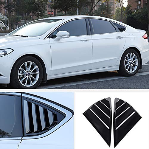 2pc Shiny Black Rear Quarter Panel Window Side Louvers Vent Fit for Ford