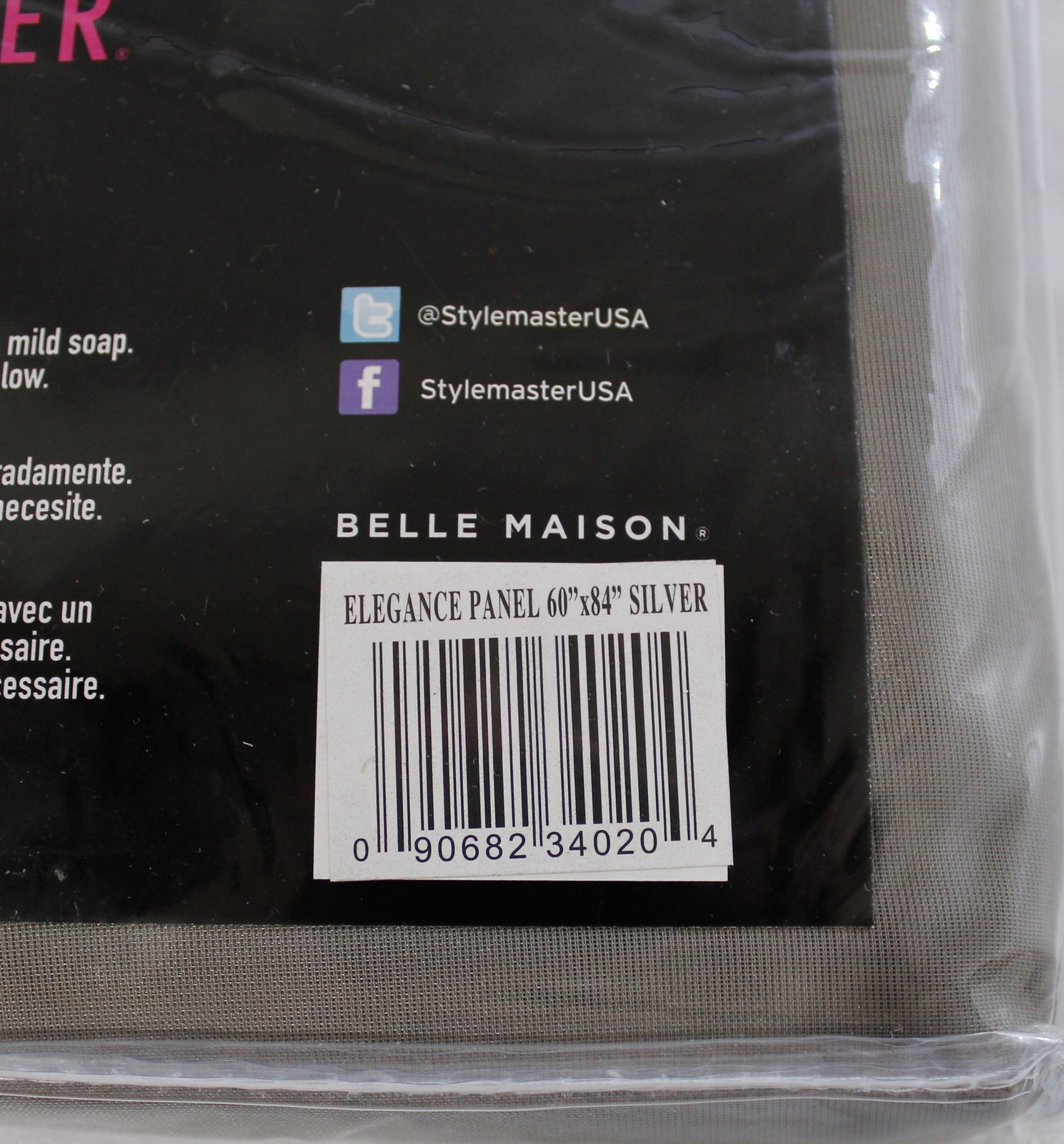 Belle Maison Elegance Tailored Curtain Panel Silver Gray Size 60 X 84 NEW