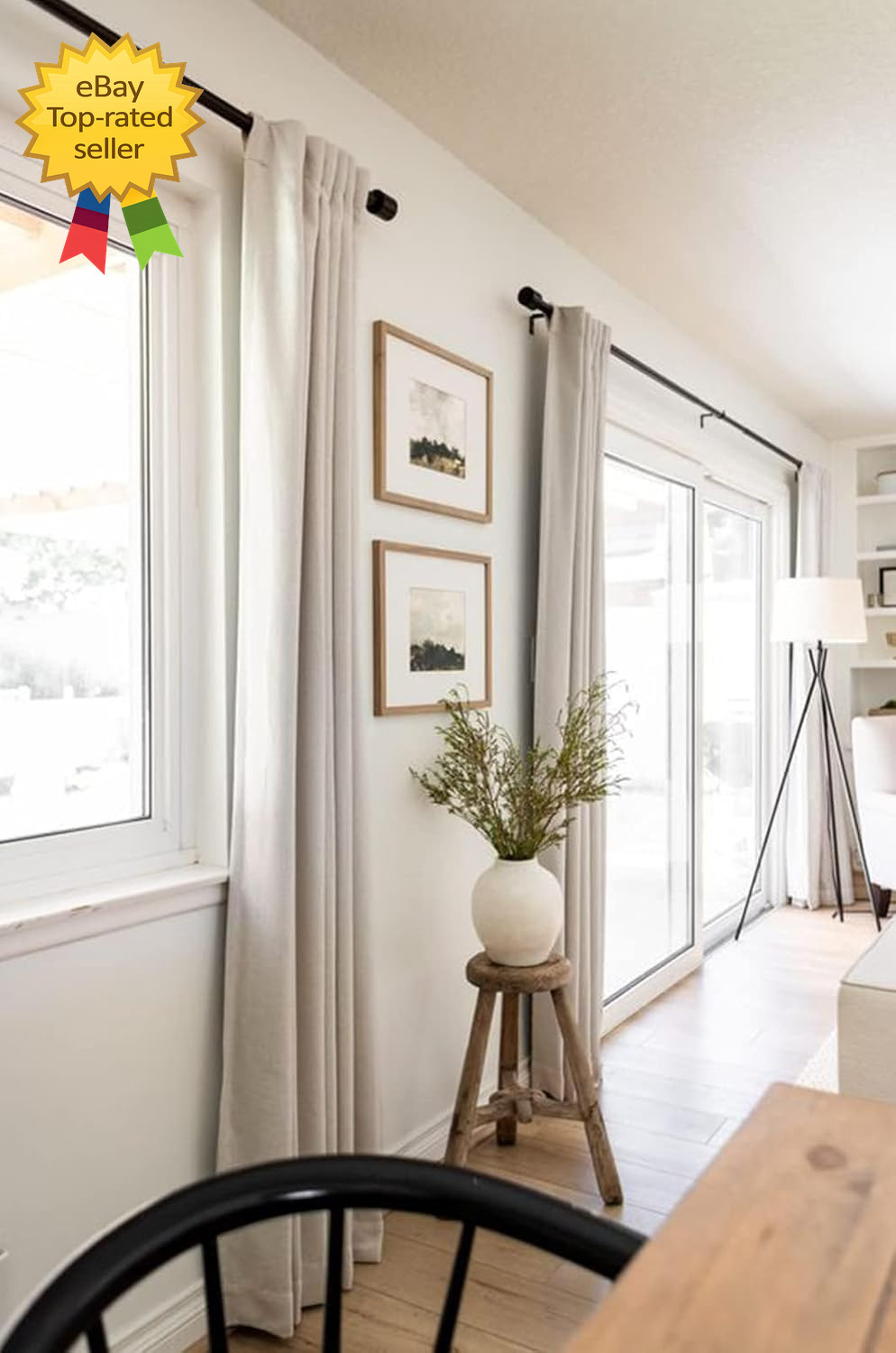 Blackout Curtains for Bedroom 84 Inches Long, Back Tab/Rod Pocket Living