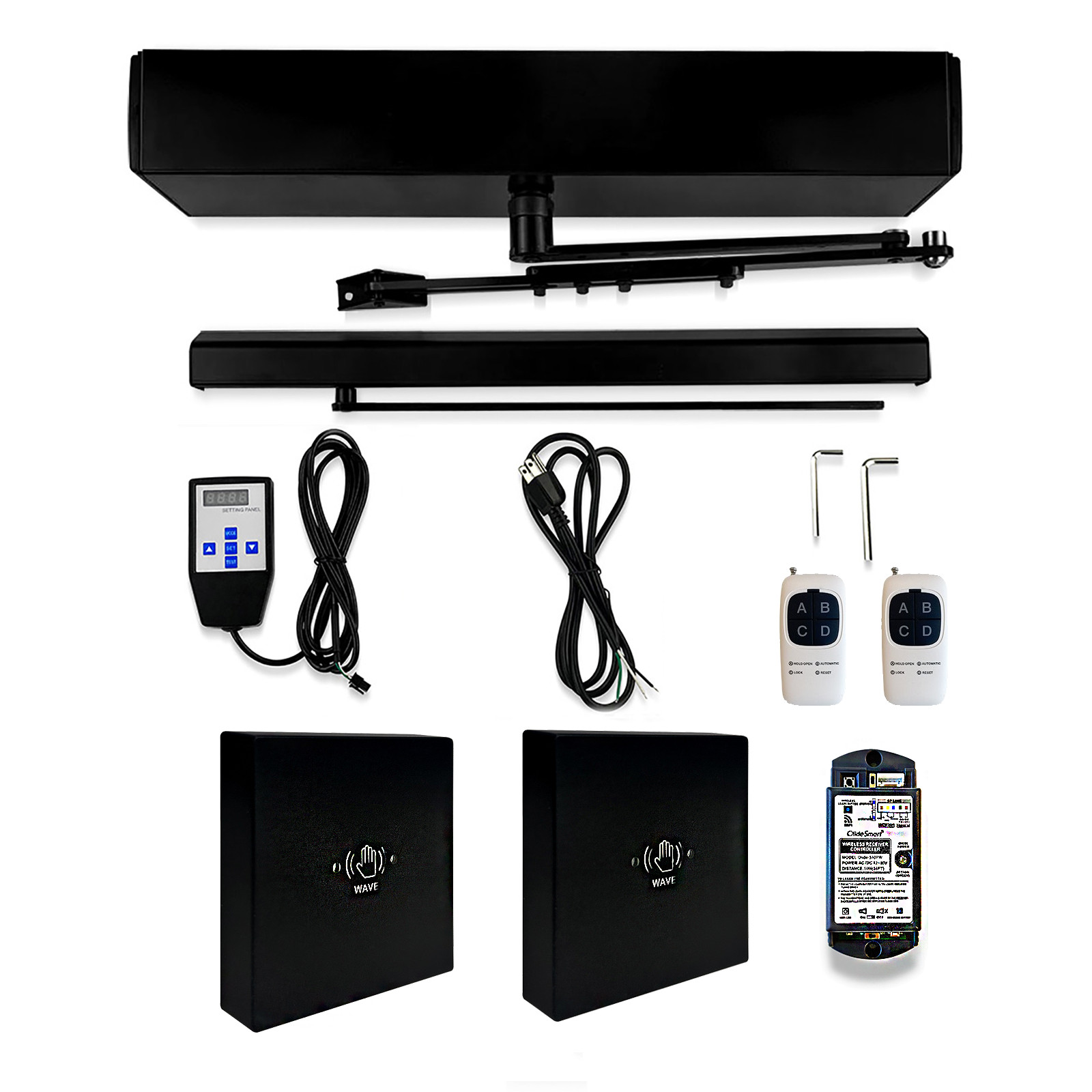 Olide 120B Automatic Swing Door Opener with M-605MHW Wireless Infrared touchle