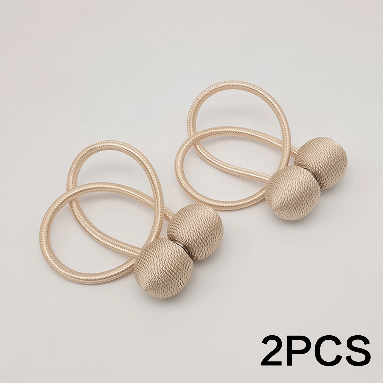 2pcs modern minimalist magnetic ball curtain tiebacks with thicker twisted cords