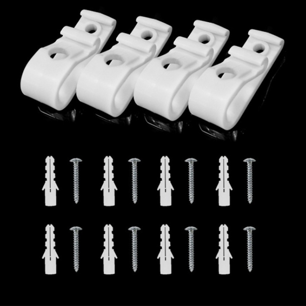 2 Set White Child Safety Hooks for Curtains Reusable Plastic Cord Chain Clips