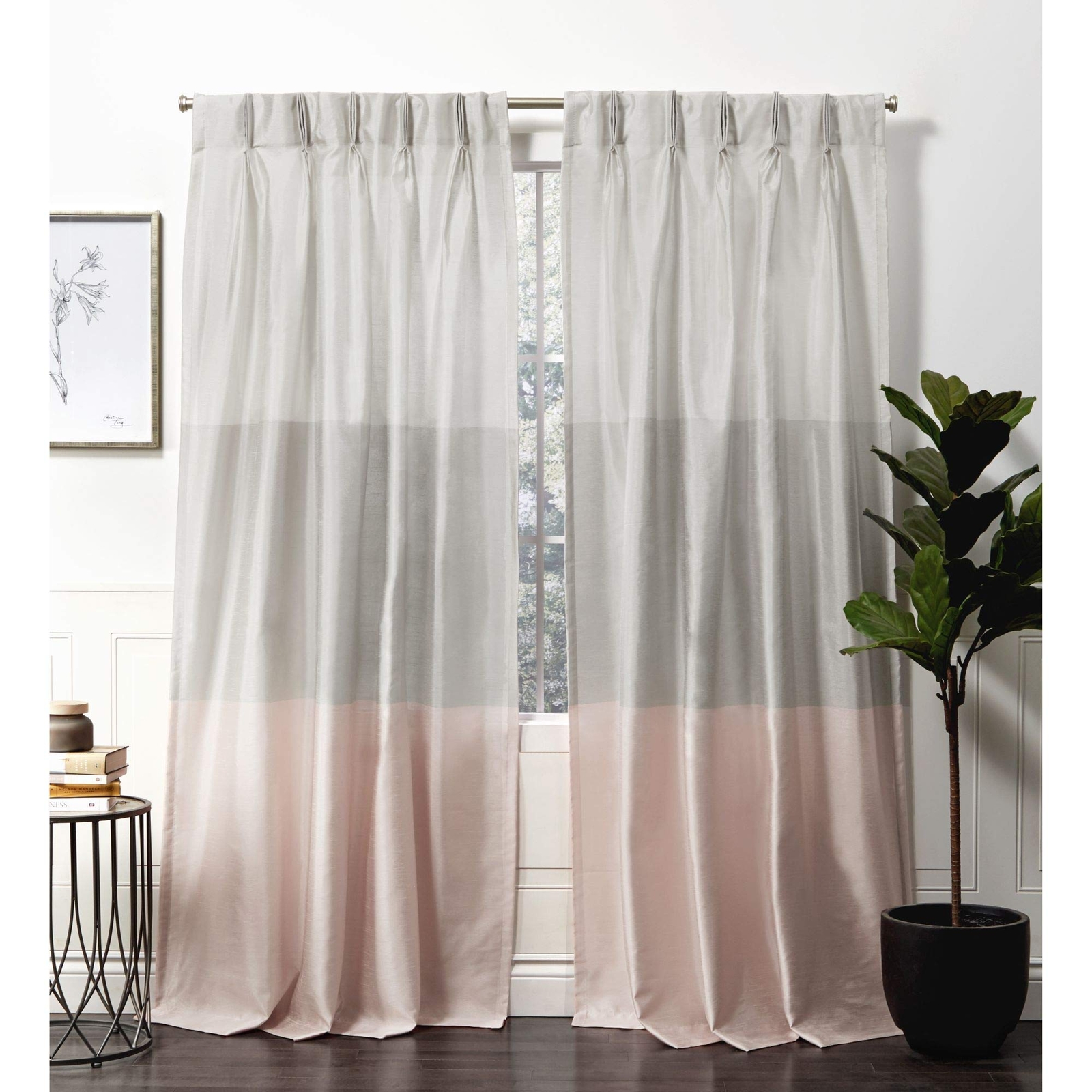 Exclusive Home Curtains Chateau ight Filtering Pinch Pleat Curtain Panels 84″