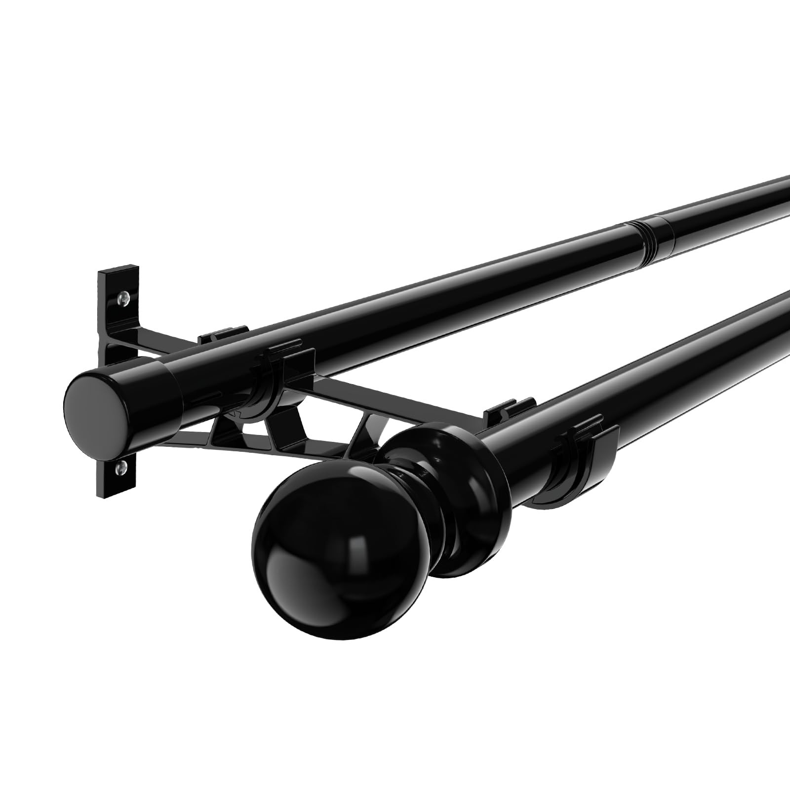 1 Inch Double Curtain Rods for Windows 28in-44in, Heavy Duty Decorative Drape…