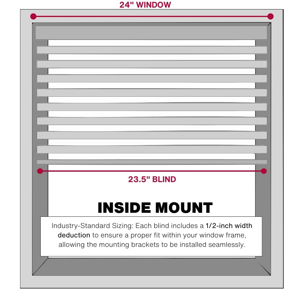 Cordless Mini Blind 1 Vinyl Slats 24 Wide X 68 Long White Window Blinds For H