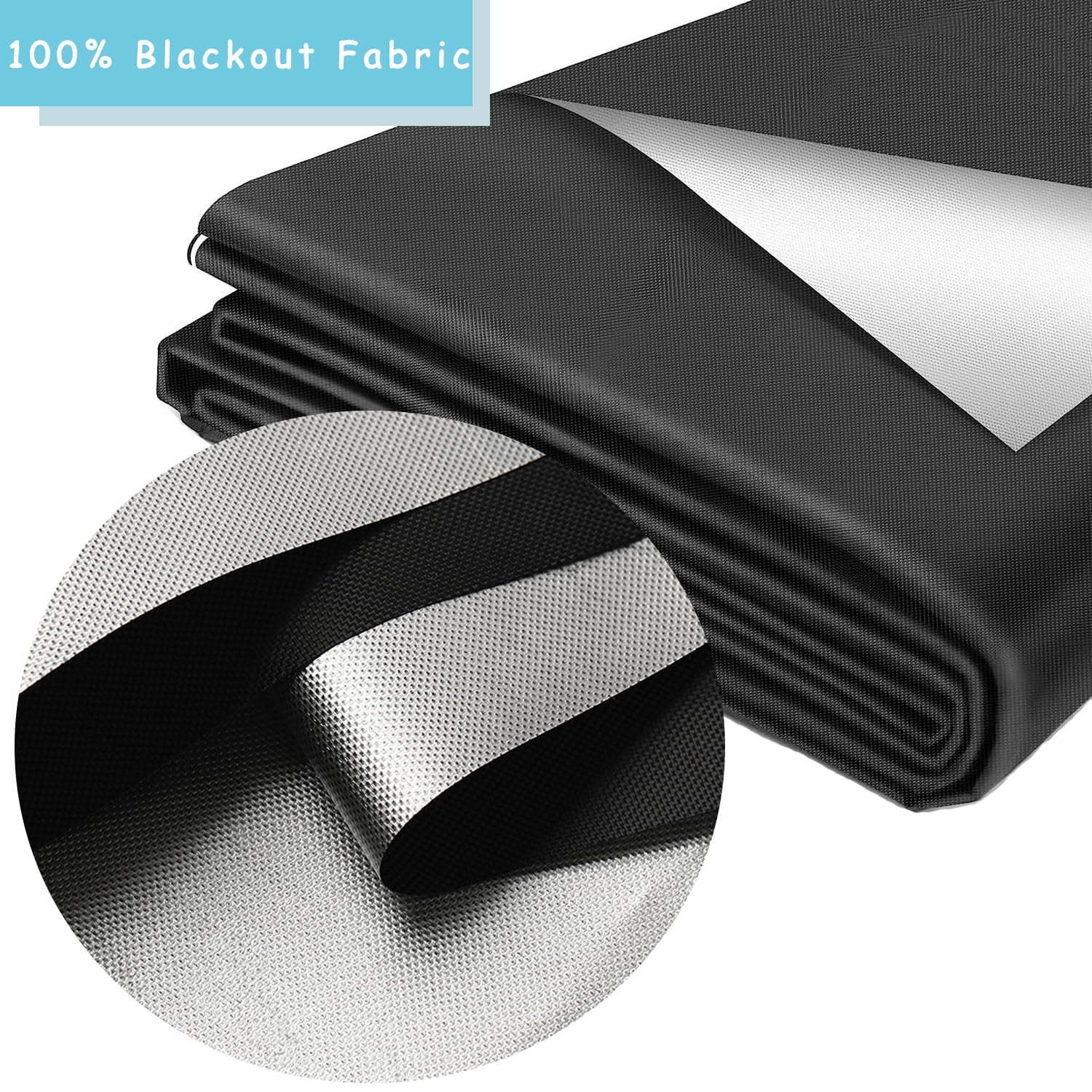 Blackout Curtains No Drill DIY Hook and Loop Tape Light Blocking Privacy 40×57