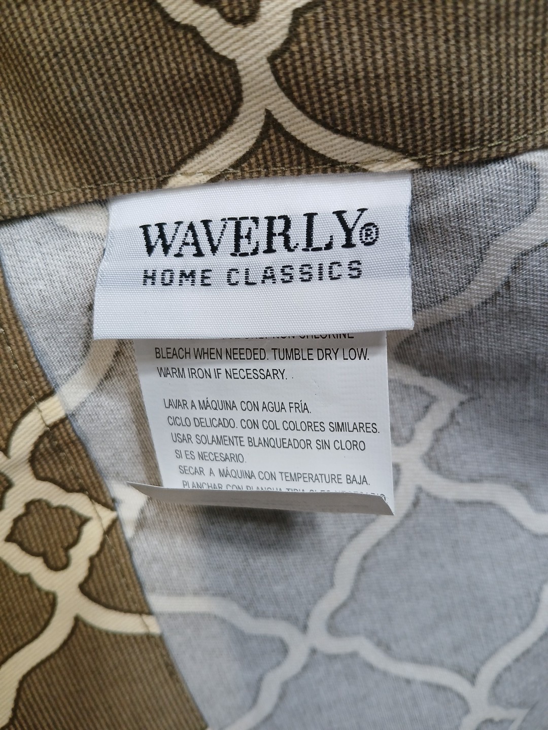 2 Waverly Home Classics Curtain Panel Drape Lattice Cream Brown Cotton 42×84