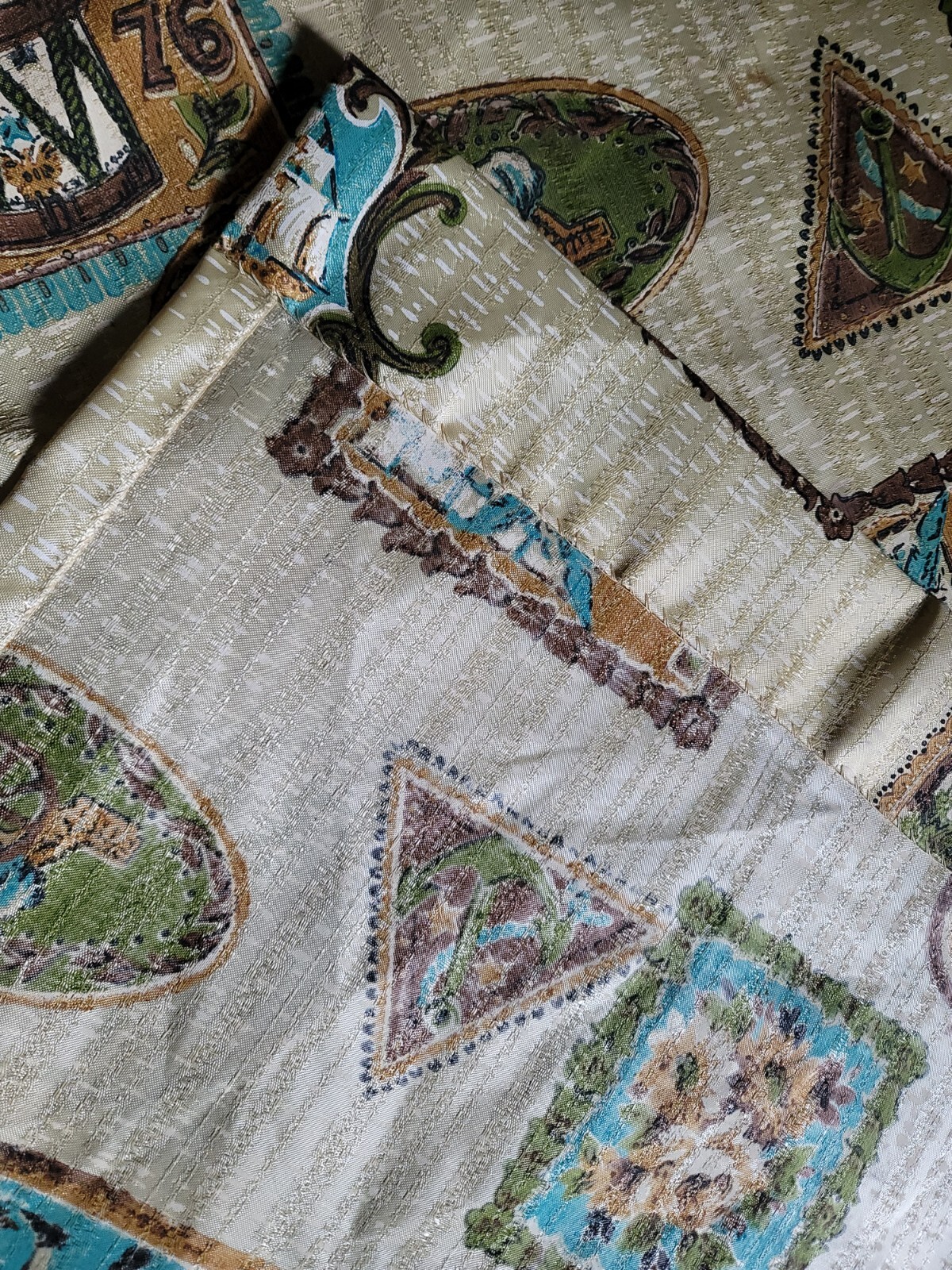 3 Curtain Panels United States Americana 1776 Theme 84″ Length