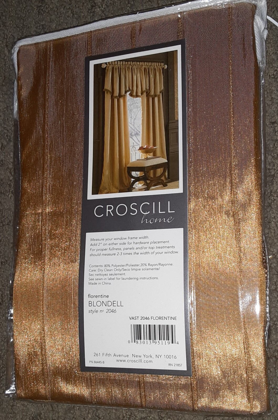 NIP Croscill Home Ascot Valance 35″ × 23″ “Blondell”