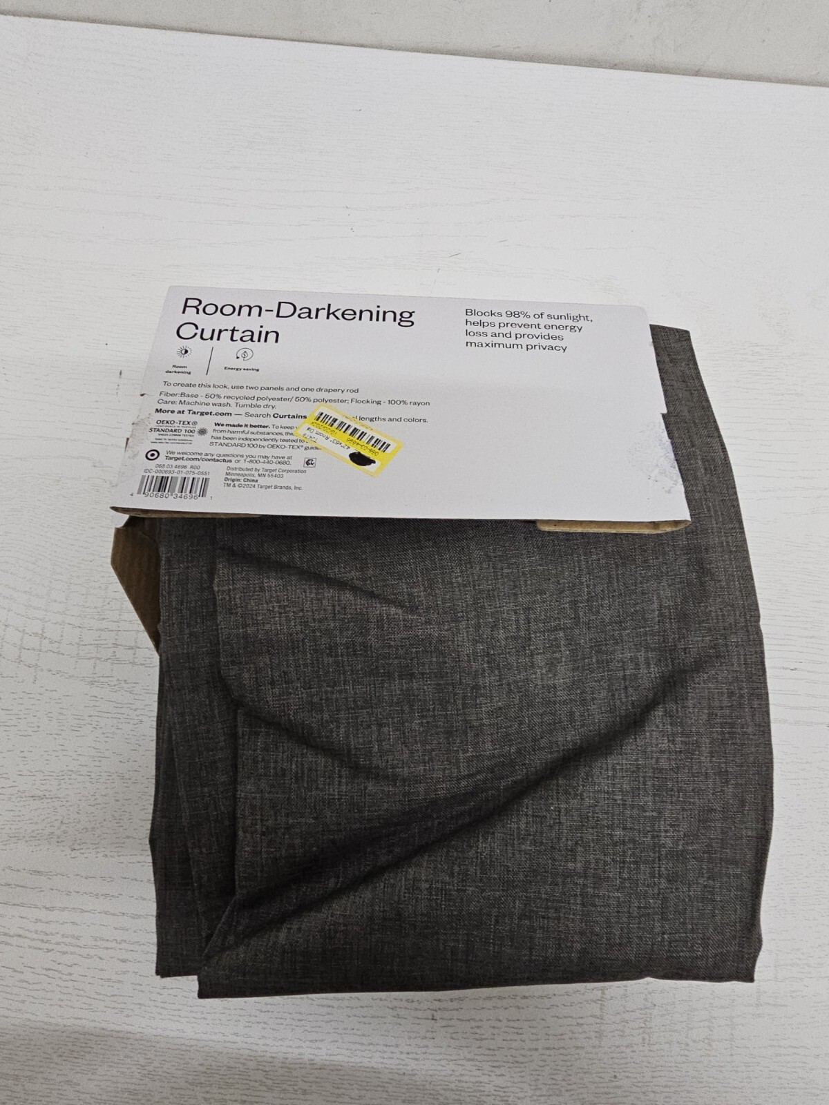✨️ Room Essentials Lightblocking Curtain Panel, Charcoal (42″ x 63″)
