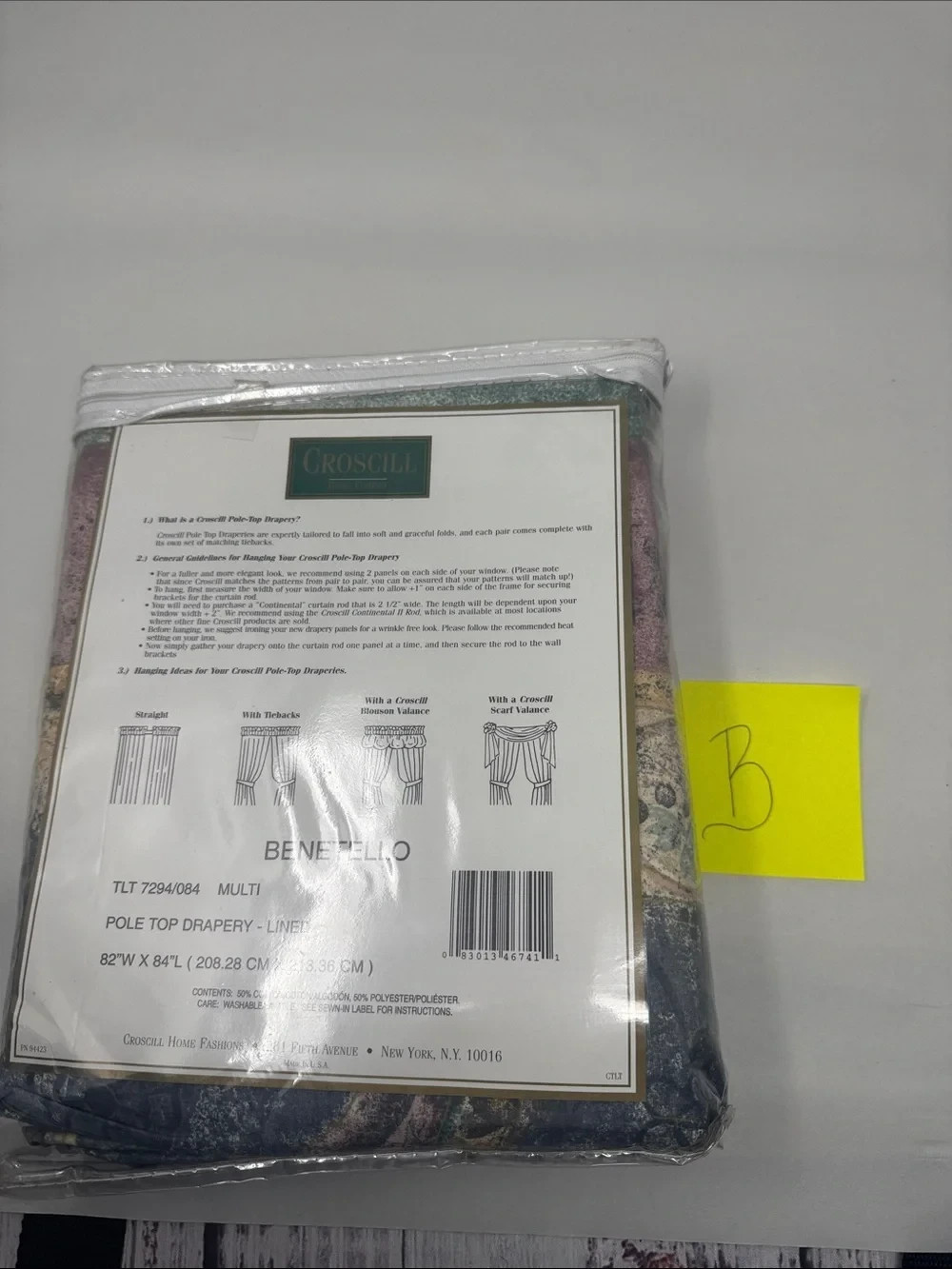 CROSCILL POLE TOP LINED DRAPERY PAIR PANELS WITH TIEBACKS 82″W X 84″L CURTAINS