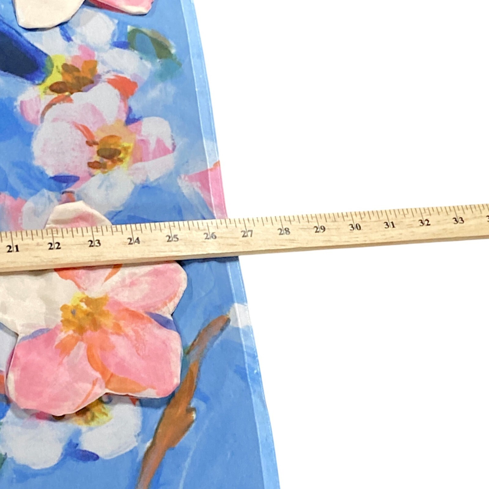 Robin Moro Curtains 38.5” Semi Sheer Window Shade Bluebird Cherry Blossom 2