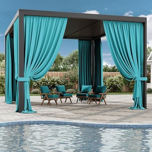 Universal Replacement Privacy Curtains for 12’×14′ Gazebo – Waterproof 4-Panels