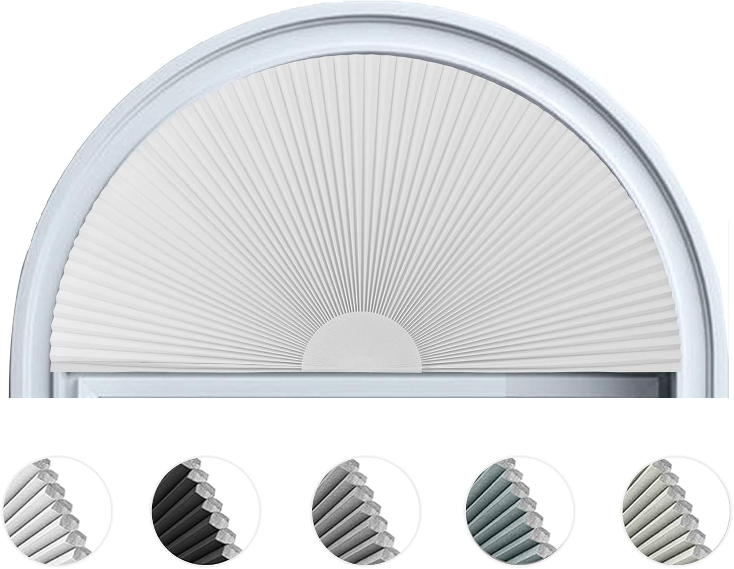 Arch Window Shade Blackout Cellular Shades Half Circle Moon Window Covering No