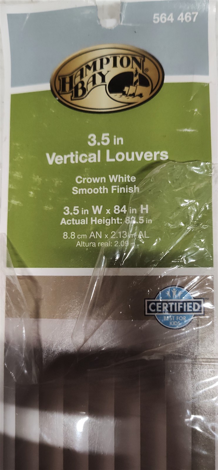 Hampton Bay Cordless Smooth Vertical Louvers (9 Pack)-(3.5in W x 84in L)