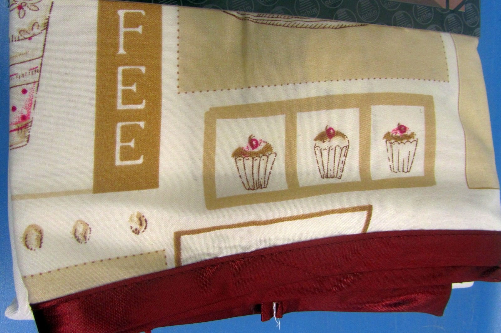 Kitchen Curtains Embellished Cottage Set (58″ x 36″) COFFEE CAPPUCCINO, Achim