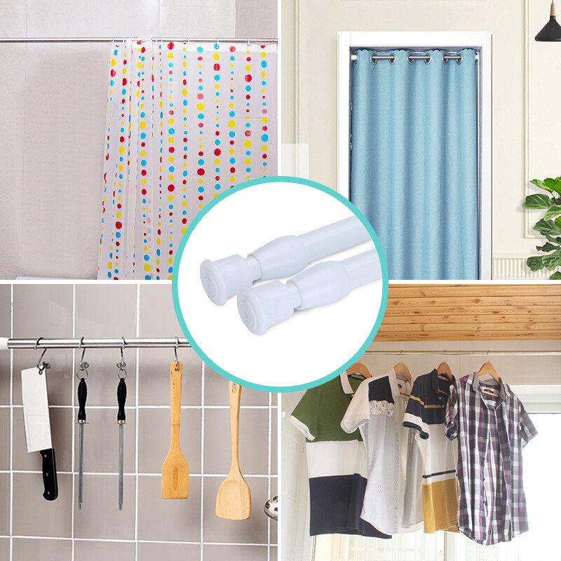 Spring Tension Curtain Rod For Window Kitchen Bathroom Cabinet Adjustable Length