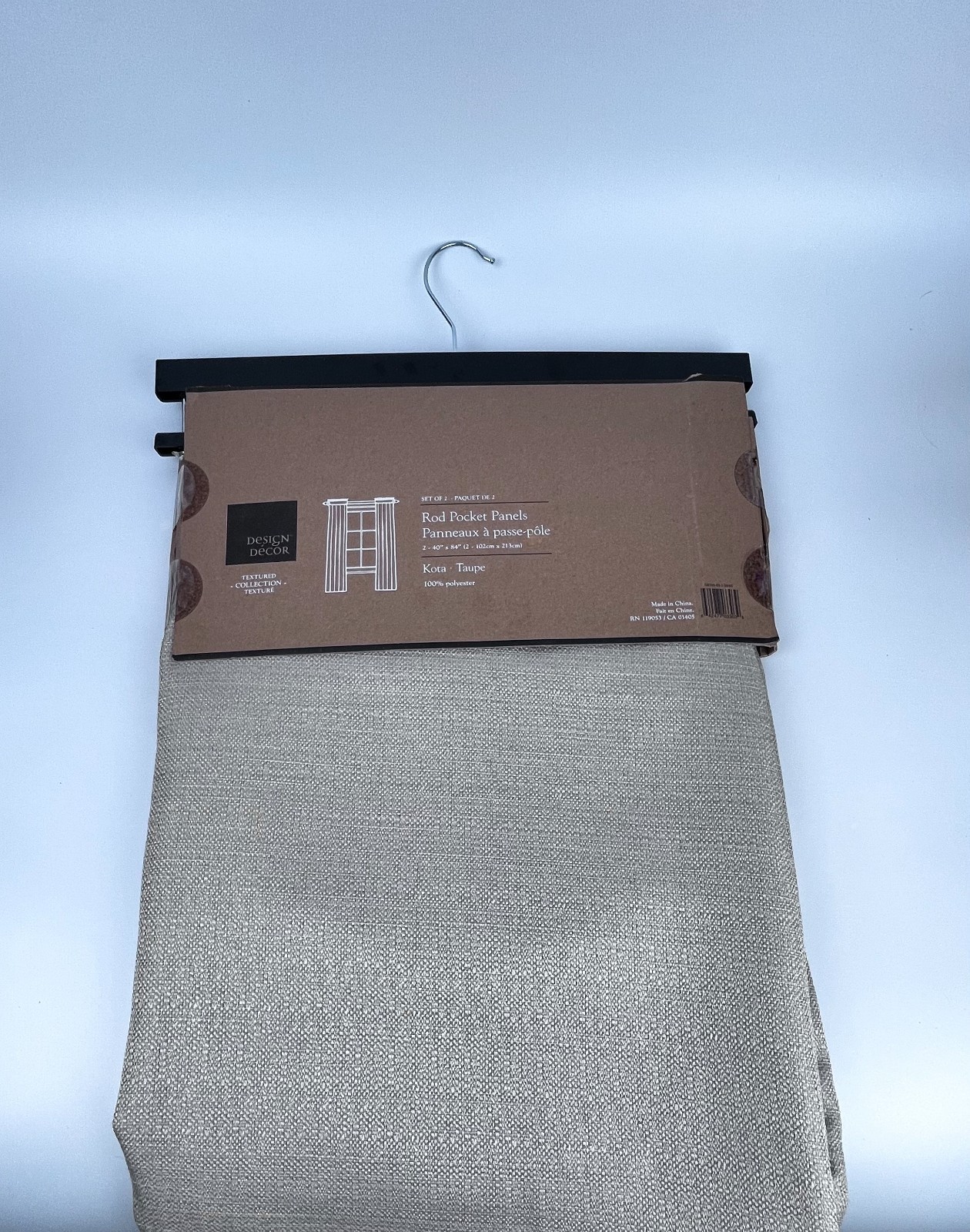 New Design Decor Set of 2 Rod Pocket Panels 40″x84″ Each ~ Textured Kota Taupe