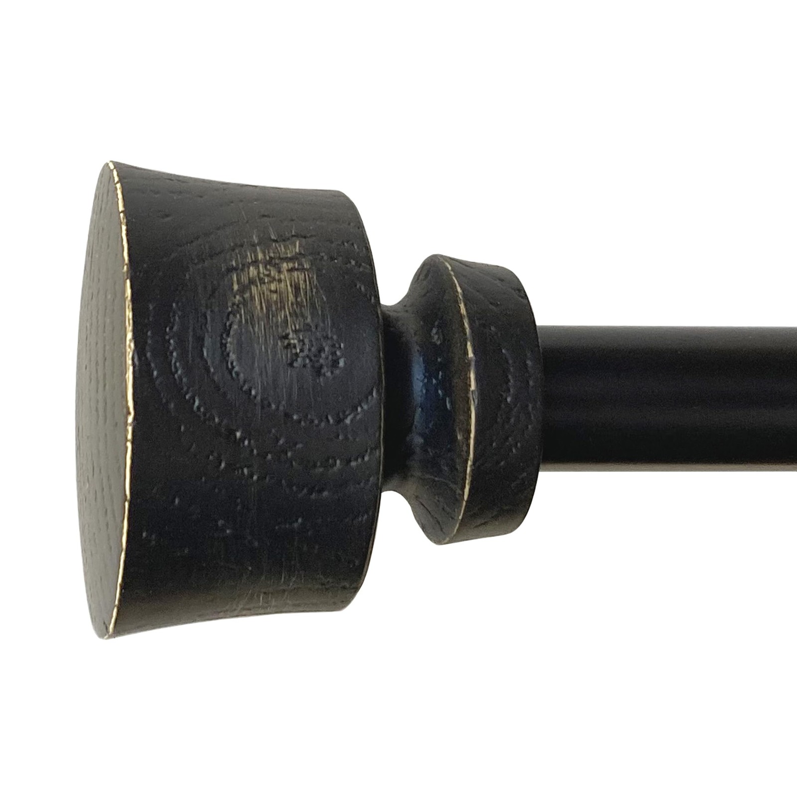 Stockton Distressed Black 5/8 In 4886 In Adjustable Window Curtain Rod Set