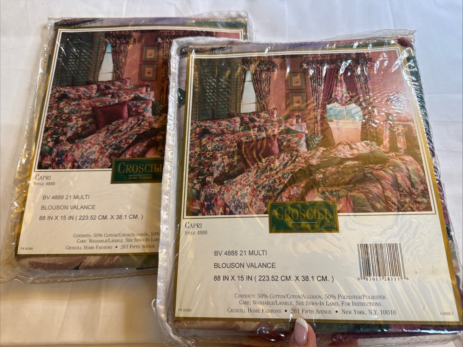 Set of 2 CROSCILL BLOUSON VALANCE 88″ W X 15″ L – STYLE #4888 New Floral See