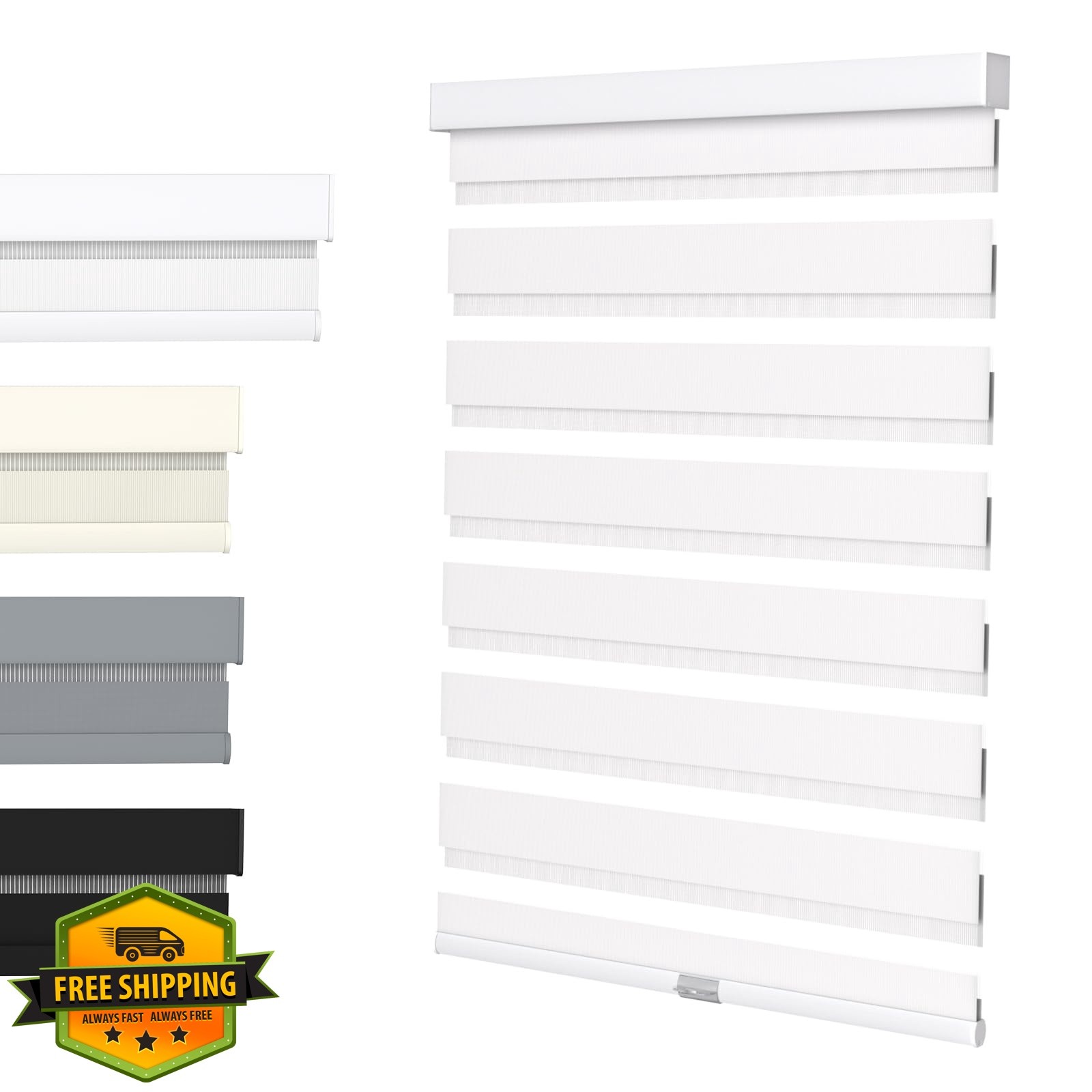 MYshade Zebra Blinds White 46″ W x 72″ H