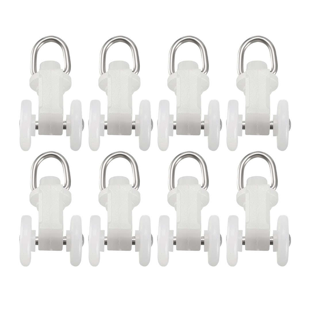 Curtain Track Rollers Plastic Twin Wheeled Carriers 11.5mm Dia 80Pcs