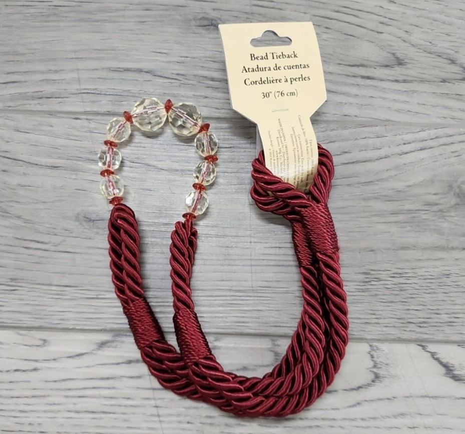 Allen + Roth & Unbranded Burgundy Curtain Drape Tieback – 2 pc