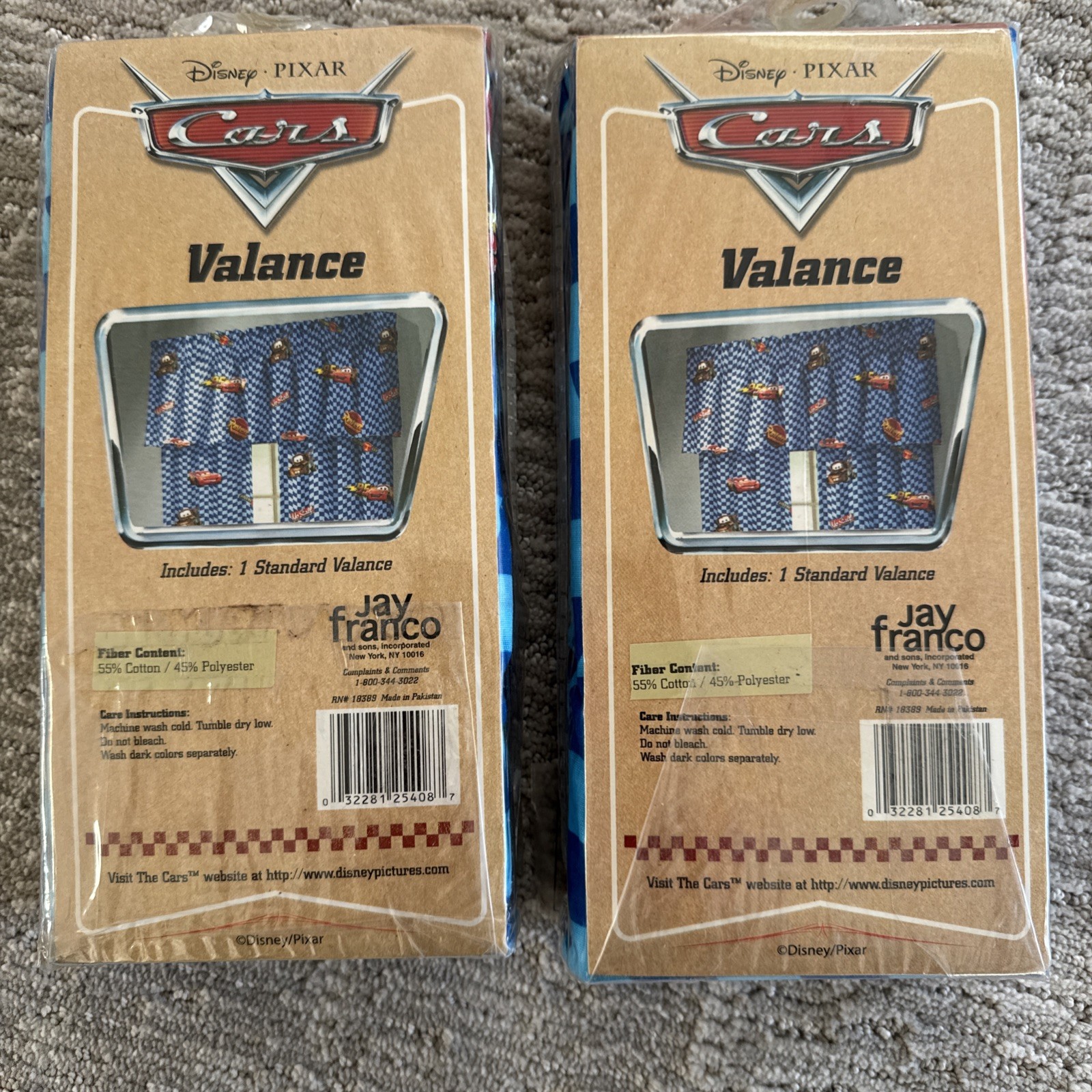 Disney The Cars Movie Valance Jay Franco 84″ x 17″ Set Of 2