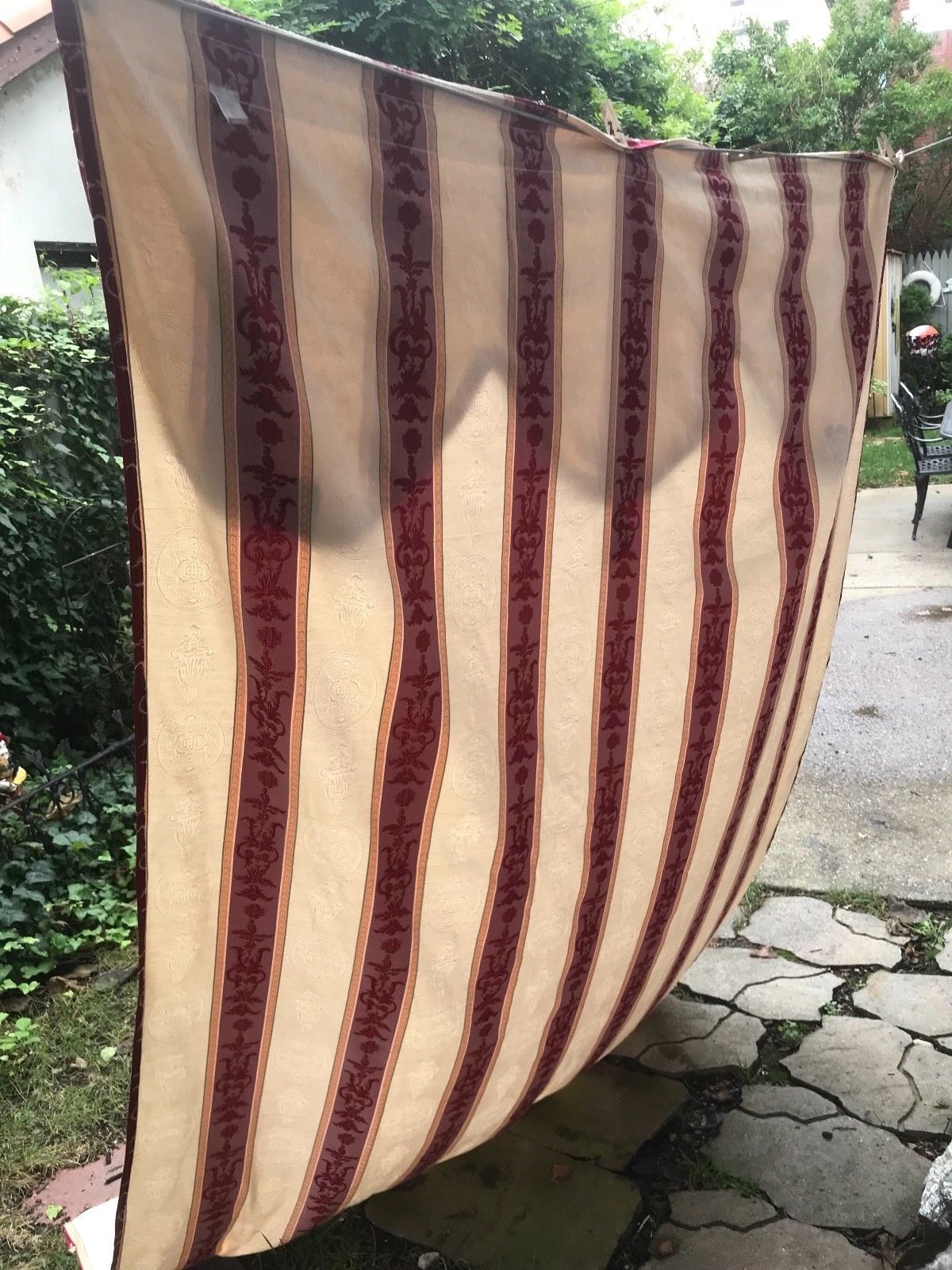 Curtain Drape Panel Valance Stripe Embossed Fabric Pocket Rod 58×88