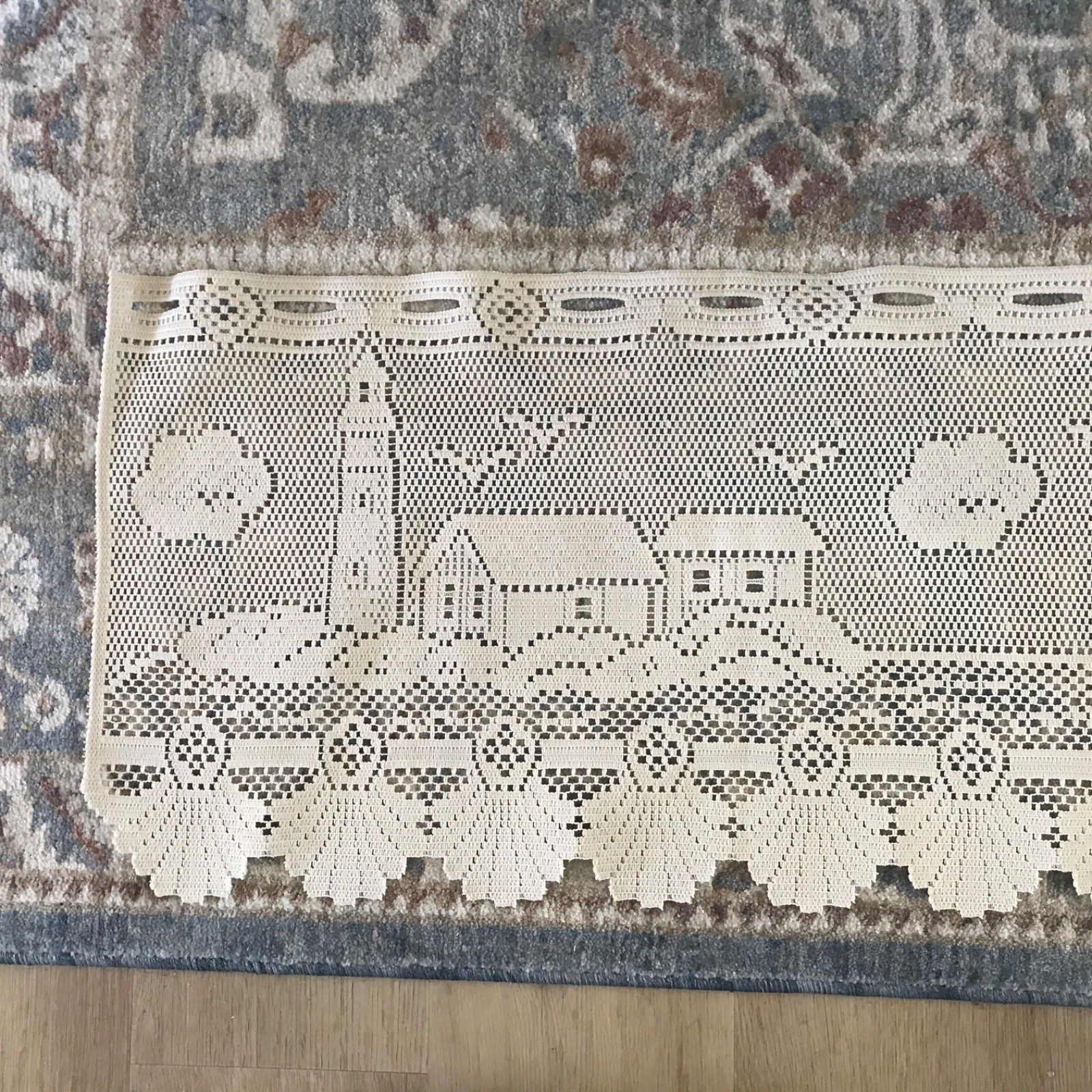 Crochet type Lace Valance Lighthouse Beach New England 52×12 in.