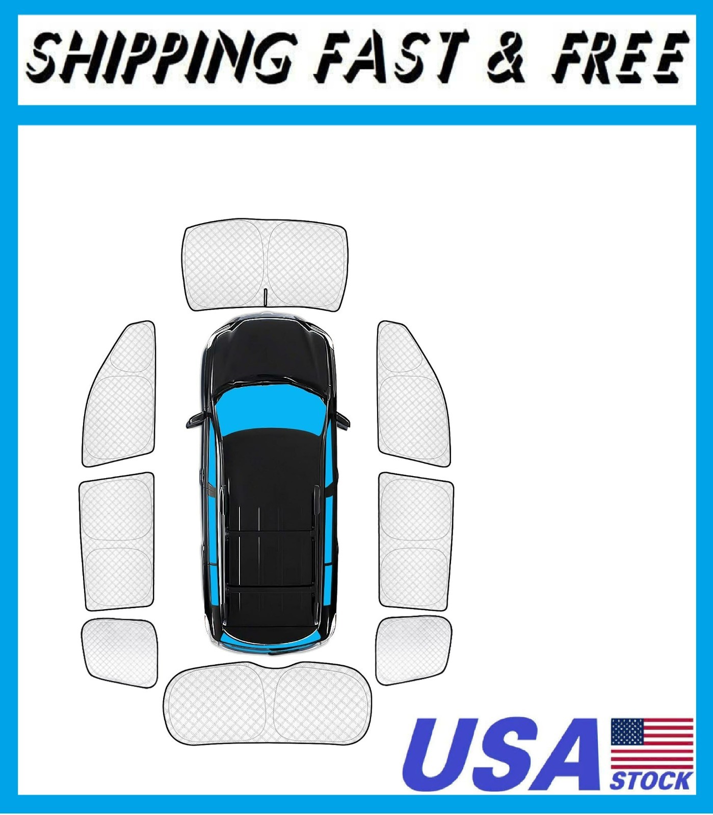 KMF 8pcs Thicken Car Sun Shades for Toyota Highlander 2008-2013 Accessories